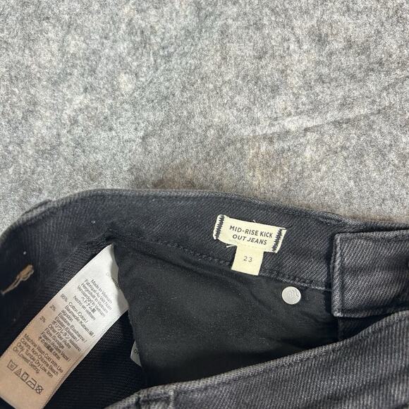 Madewell Mid Rise Kick Out Jeans Womens 23 Black Dark Wash Denim Stretch - Picture 6 of 10